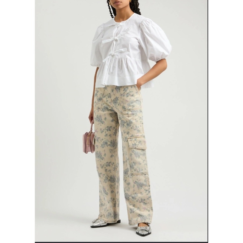 Ganni Angi Jeans Floral Cottagecore Romantic Denim Size 29